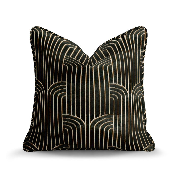 Geometric Cut Velvet Throw Pillow