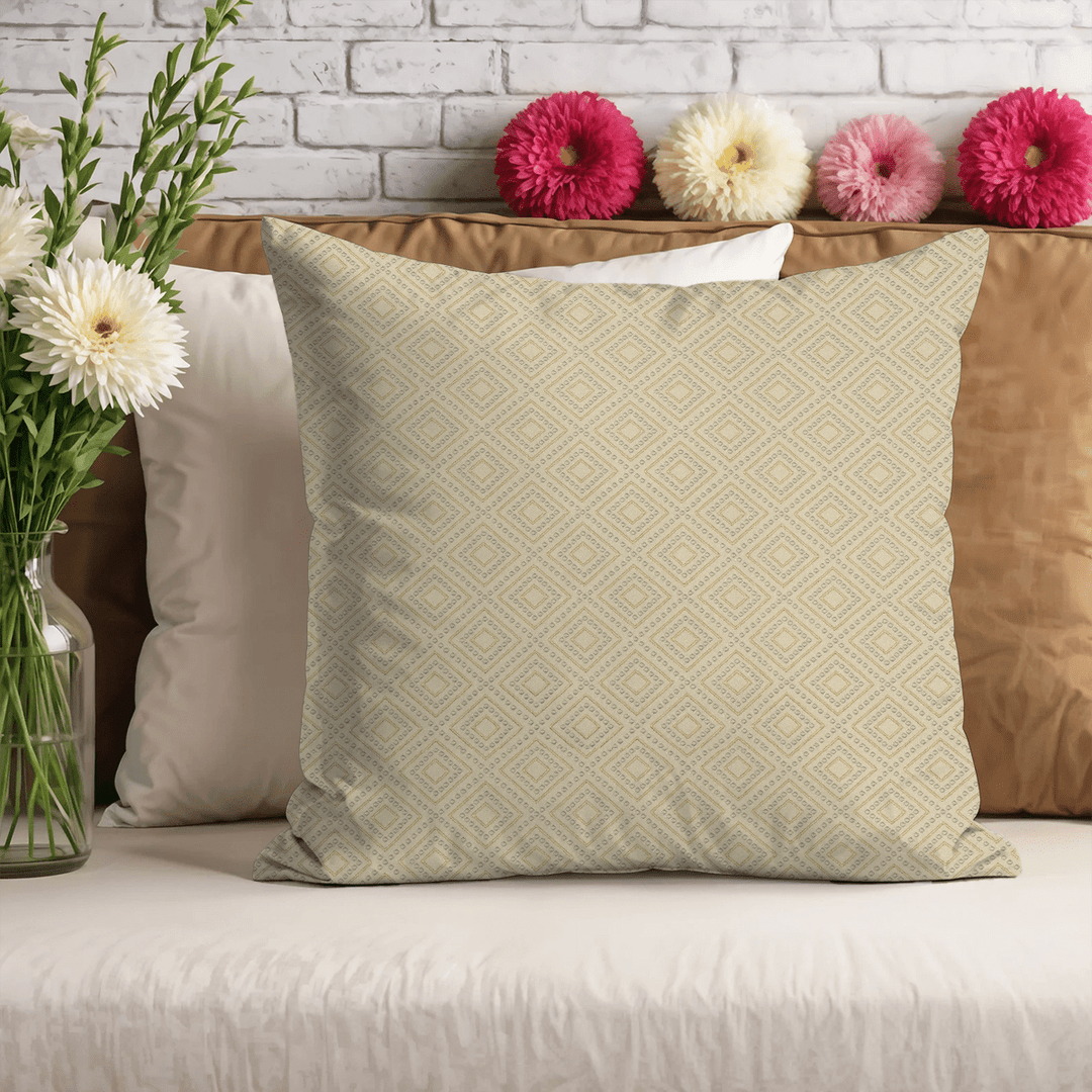 Geometric Embroidered Throw Pillow