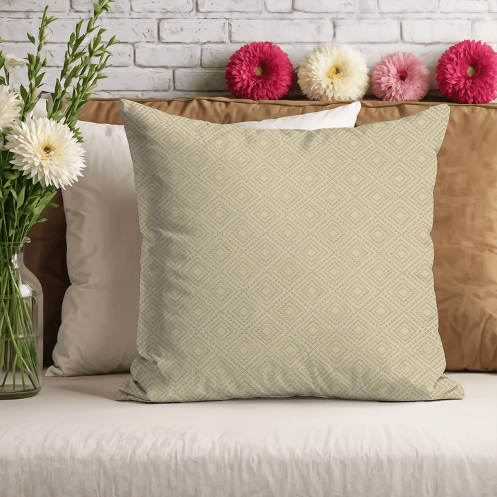 Geometric Embroidered Throw Pillow