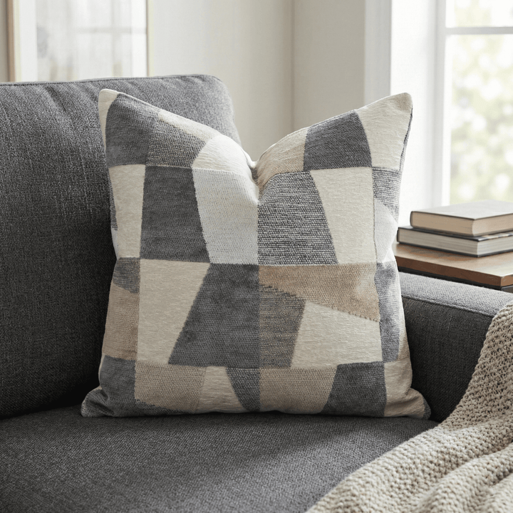 Geometric Throw Pillow - PLUMA Taupe