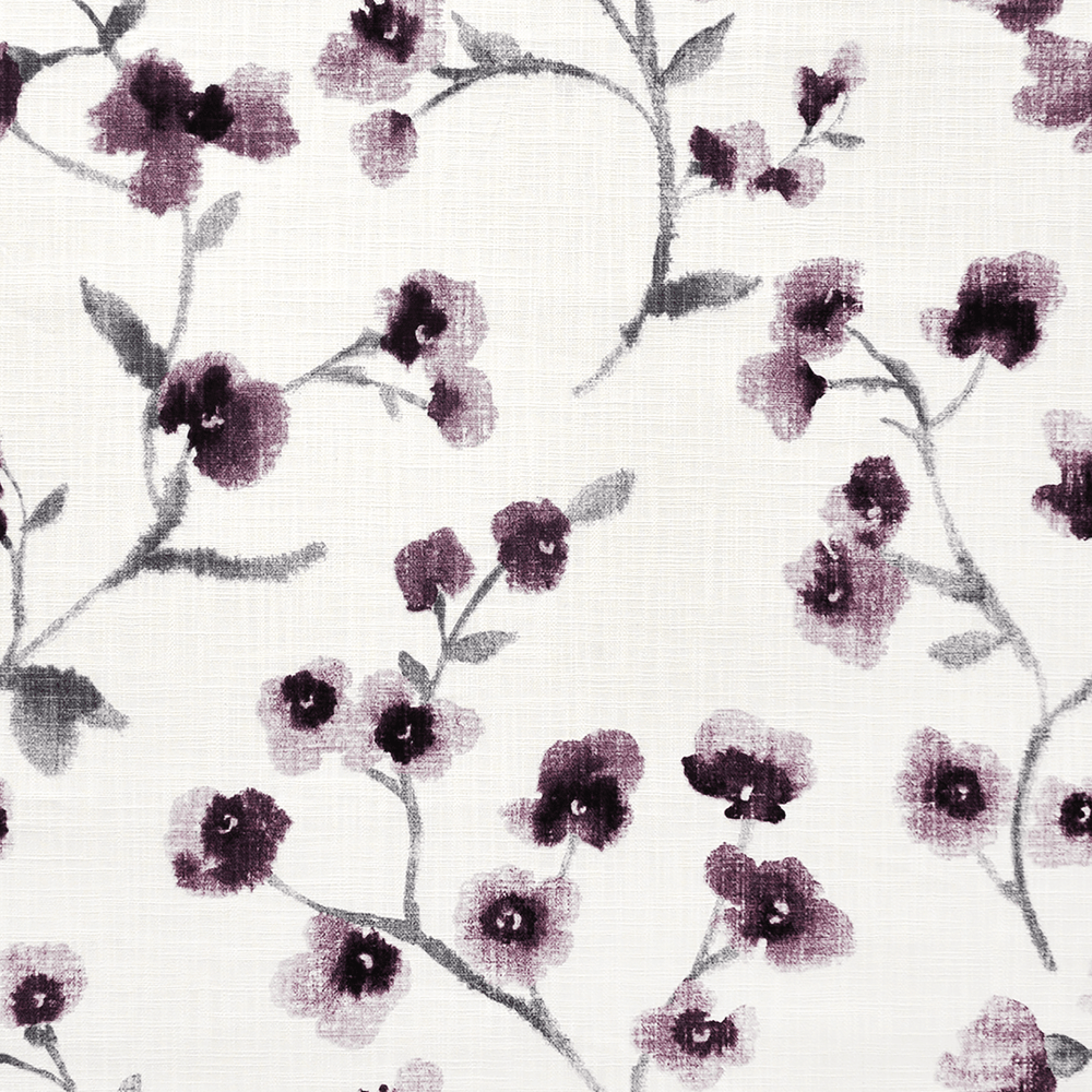 Grape Floral Printed Fabric Bolster Pillow