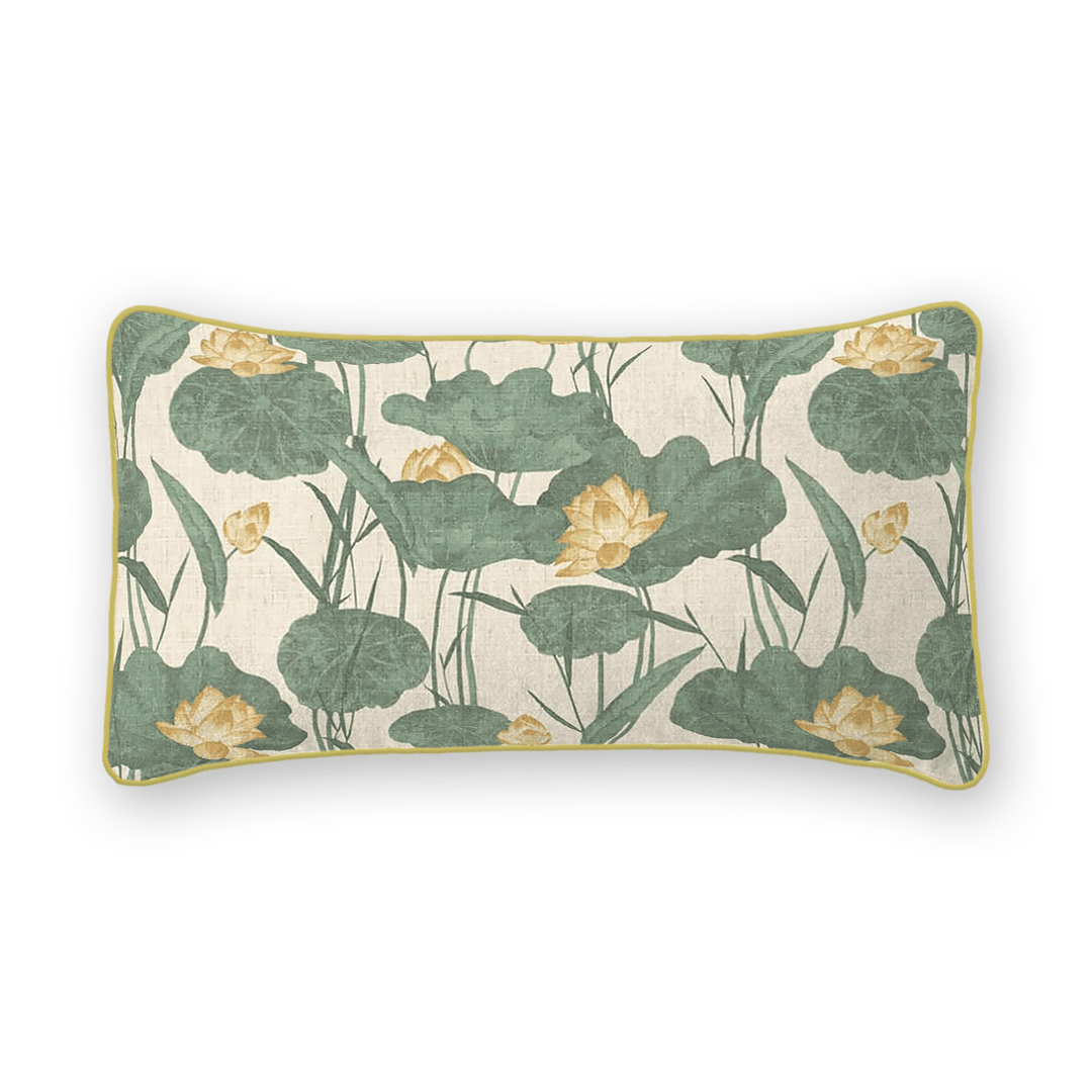 Jungle Floral Printed Fabric Lumbar Pillow