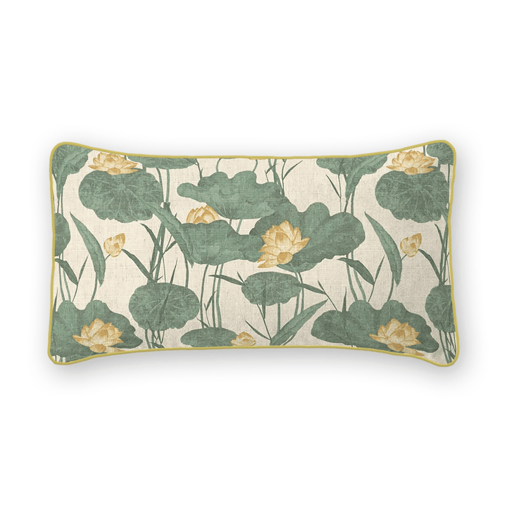 Jungle Floral Printed Fabric Lumbar Pillow