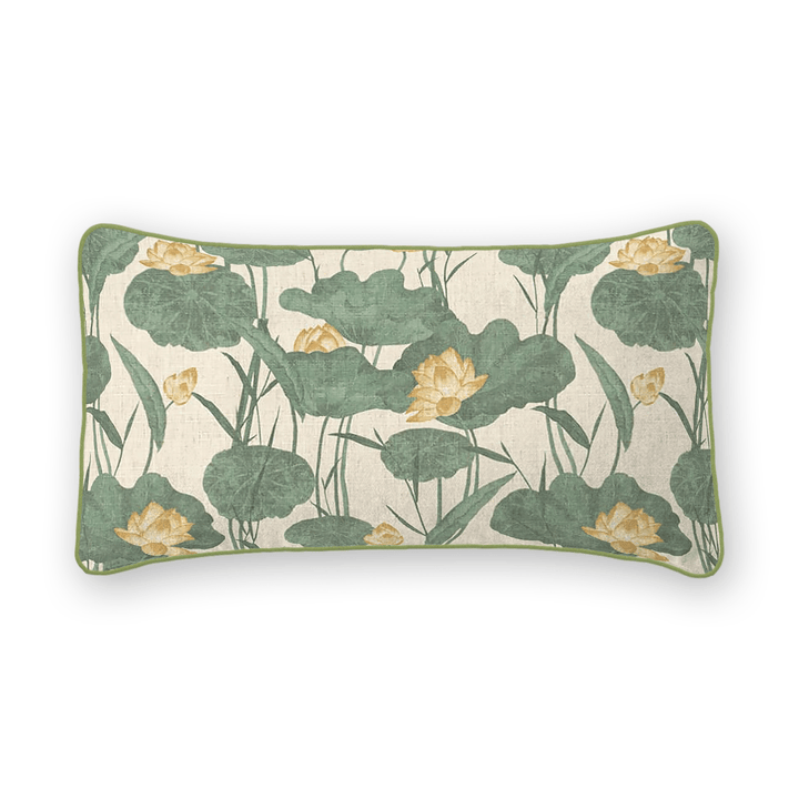 Jungle Floral Printed Fabric Lumbar Pillow