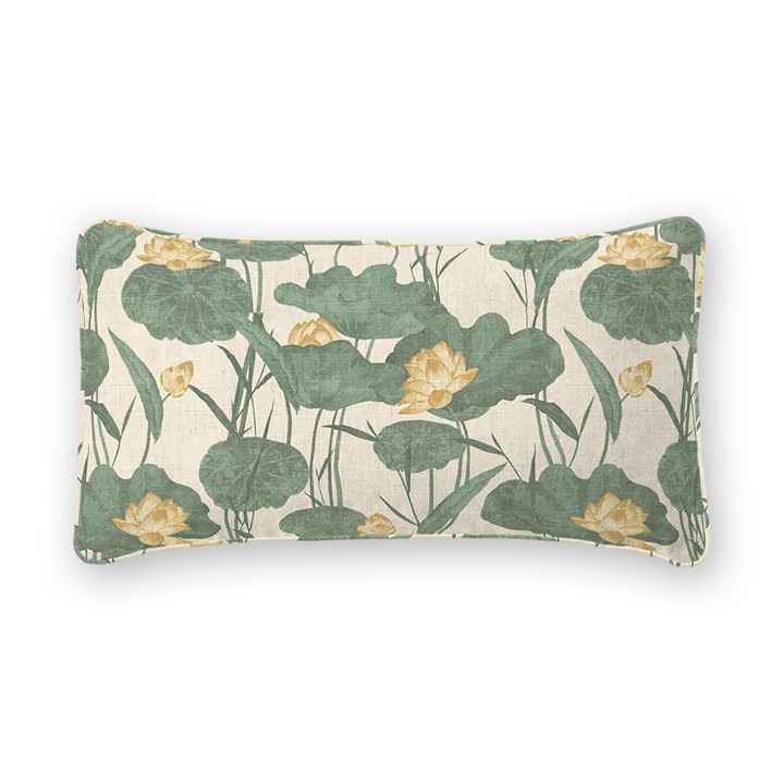 Jungle Floral Printed Fabric Lumbar Pillow