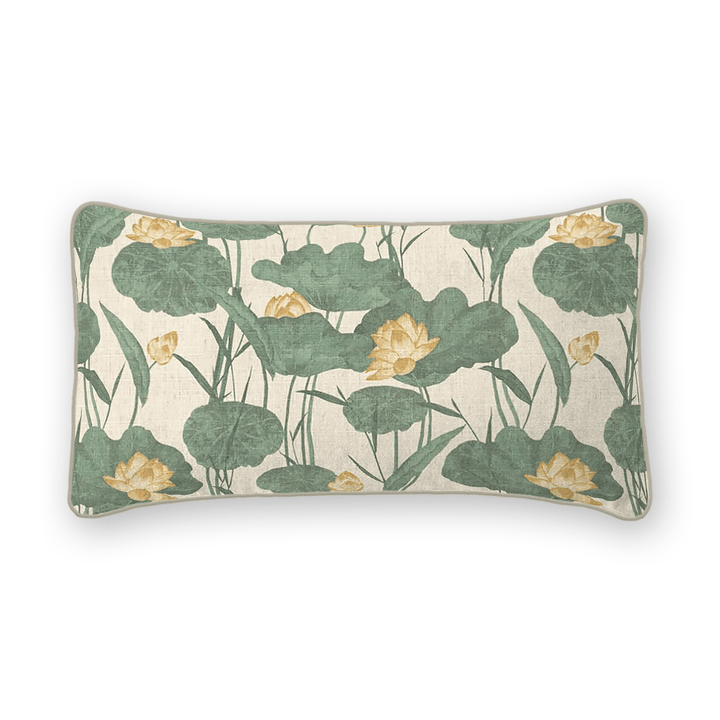 Jungle Floral Printed Fabric Lumbar Pillow