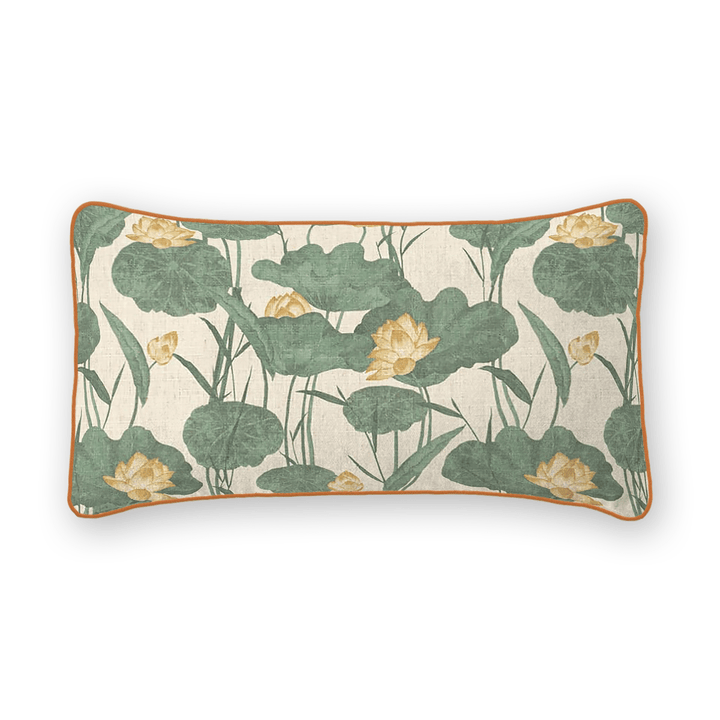 Jungle Floral Printed Fabric Lumbar Pillow