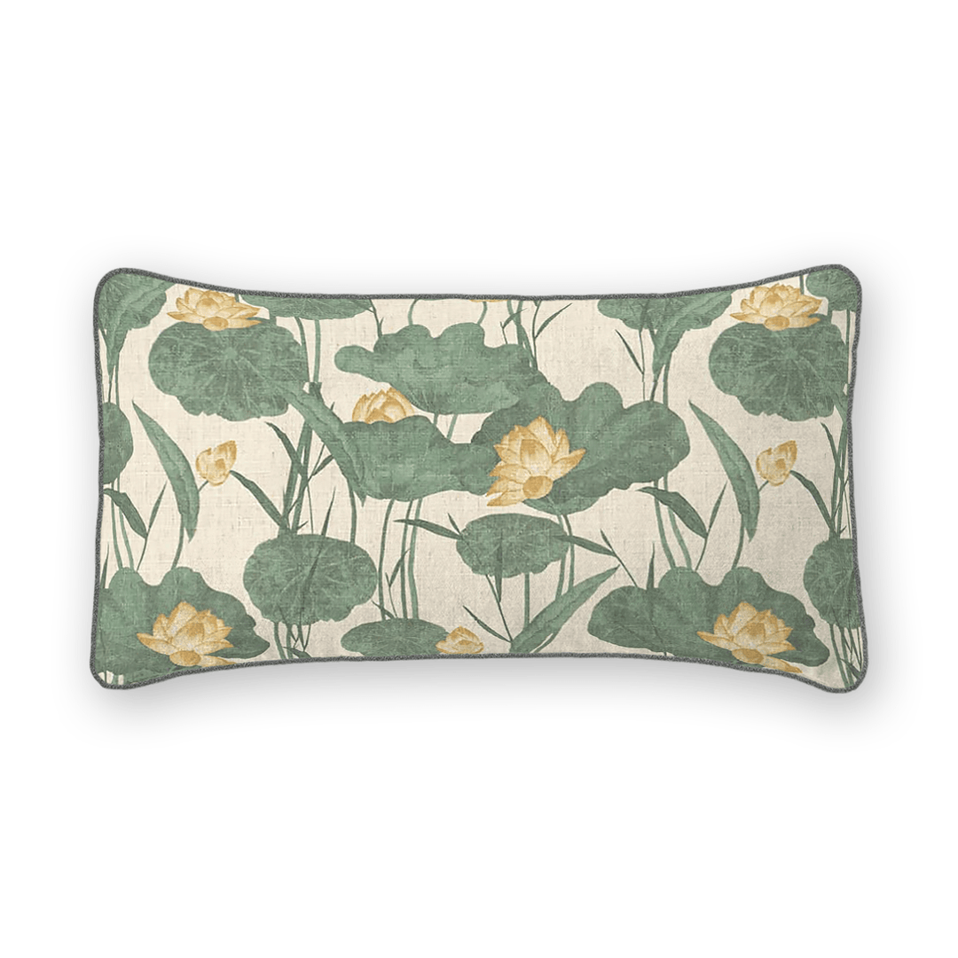 Jungle Floral Printed Fabric Lumbar Pillow