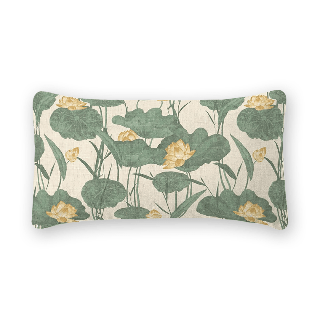 Jungle Floral Printed Fabric Lumbar Pillow