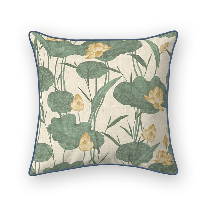Jungle Floral Printed Fabric Throw Pillow