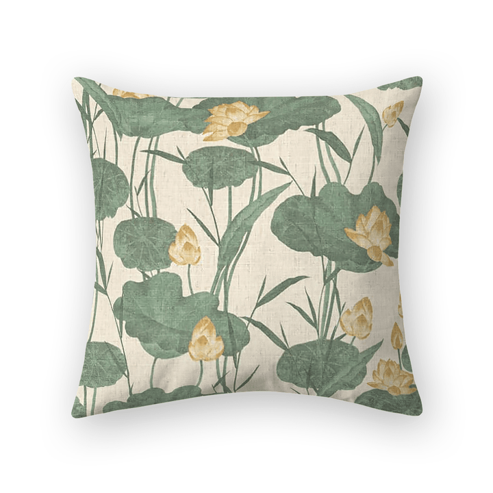 Jungle Floral Printed Fabric Throw Pillow