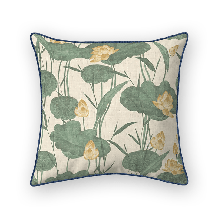Jungle Floral Printed Fabric Throw Pillow