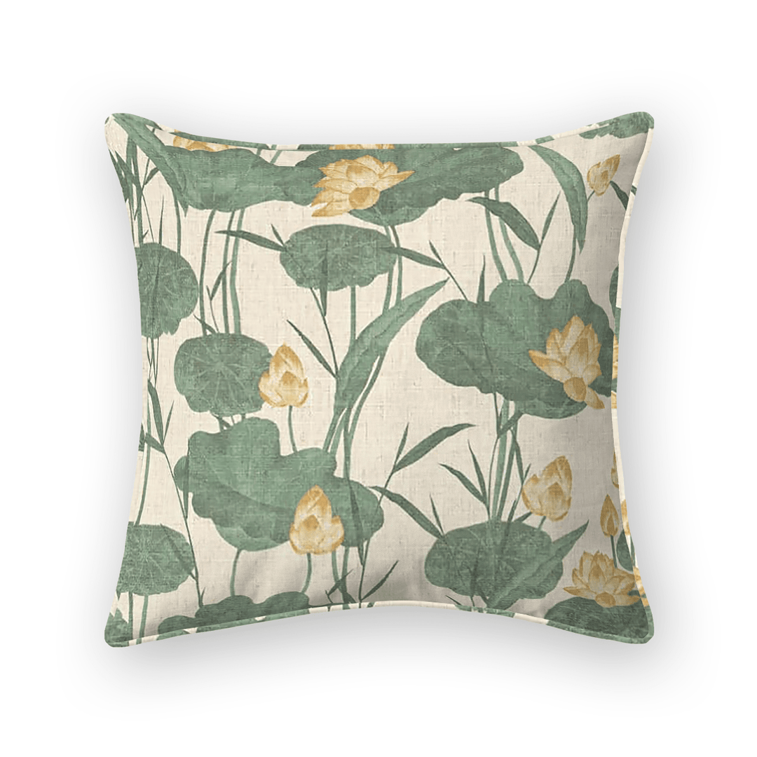 Jungle Floral Printed Fabric Throw Pillow