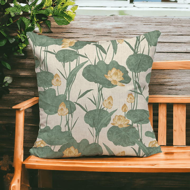 Jungle Floral Printed Fabric Throw Pillow