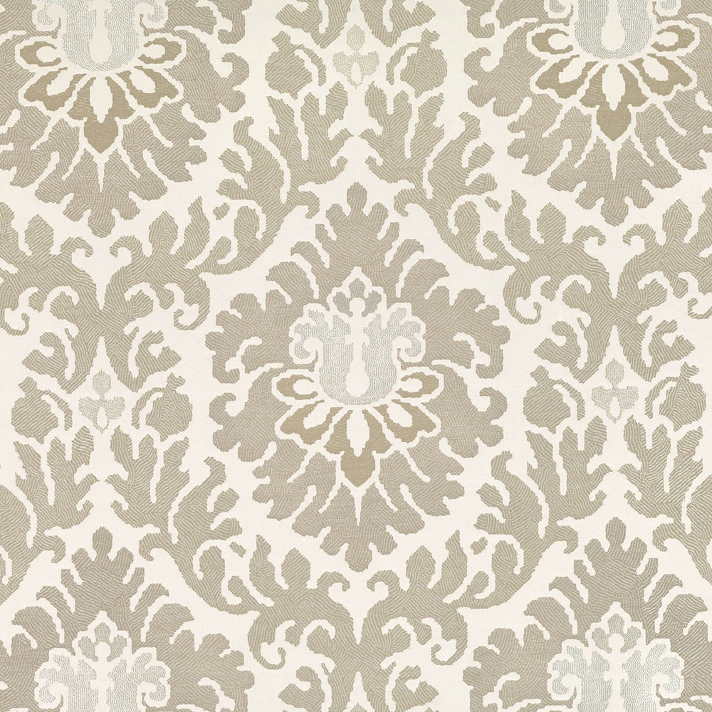 Khaki Damask Woven Throw Pillow