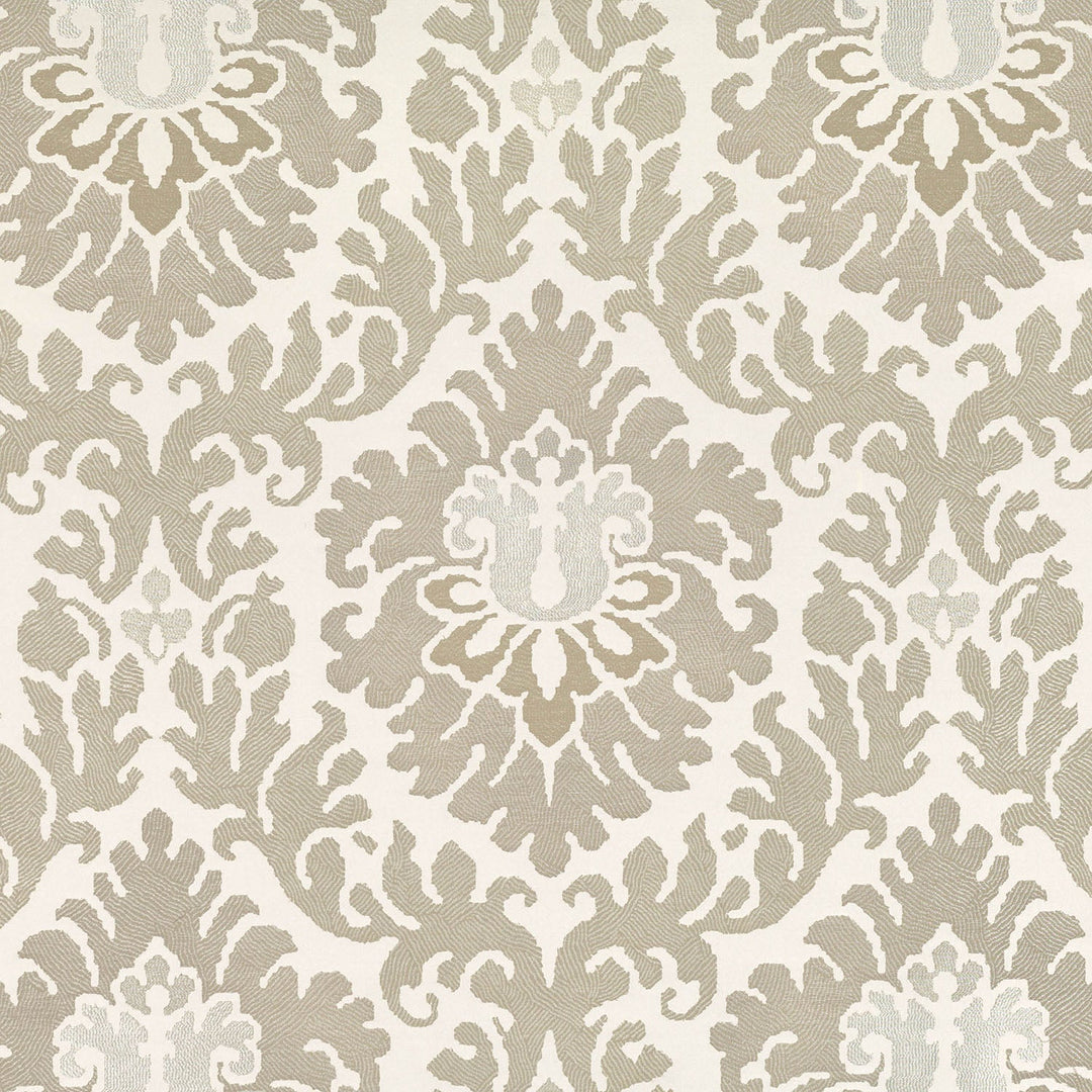 Khaki Damask Woven Throw Pillow