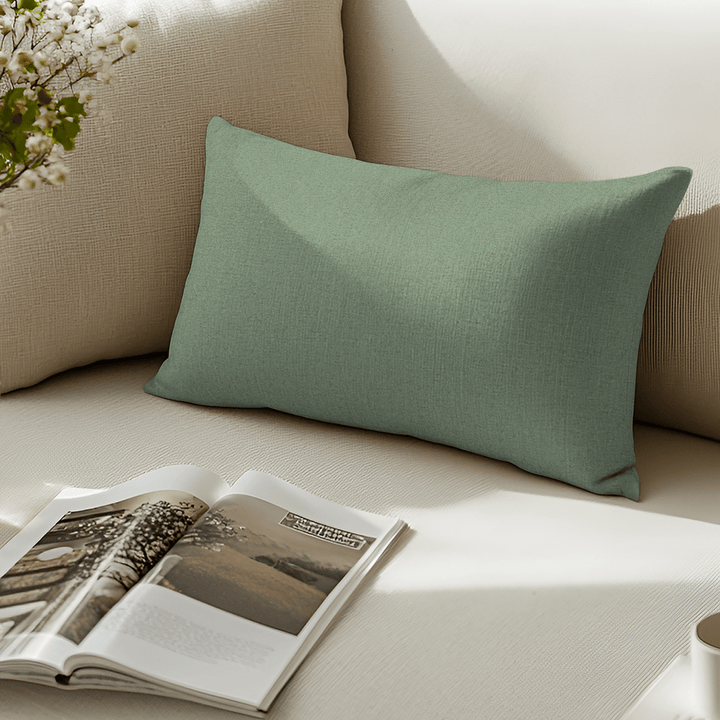 Lagoon Solid Woven Lumbar Pillow
