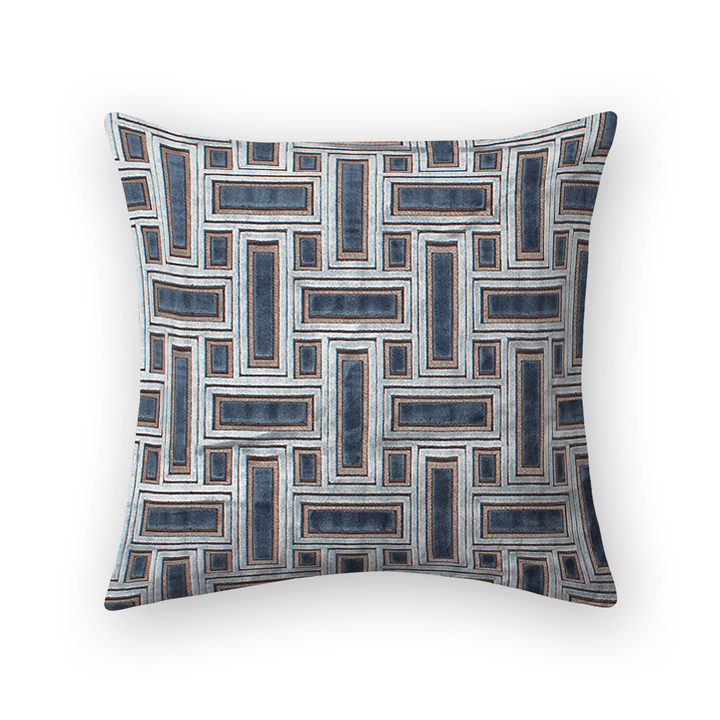 Lattice Cut Velvet Throw Pillow