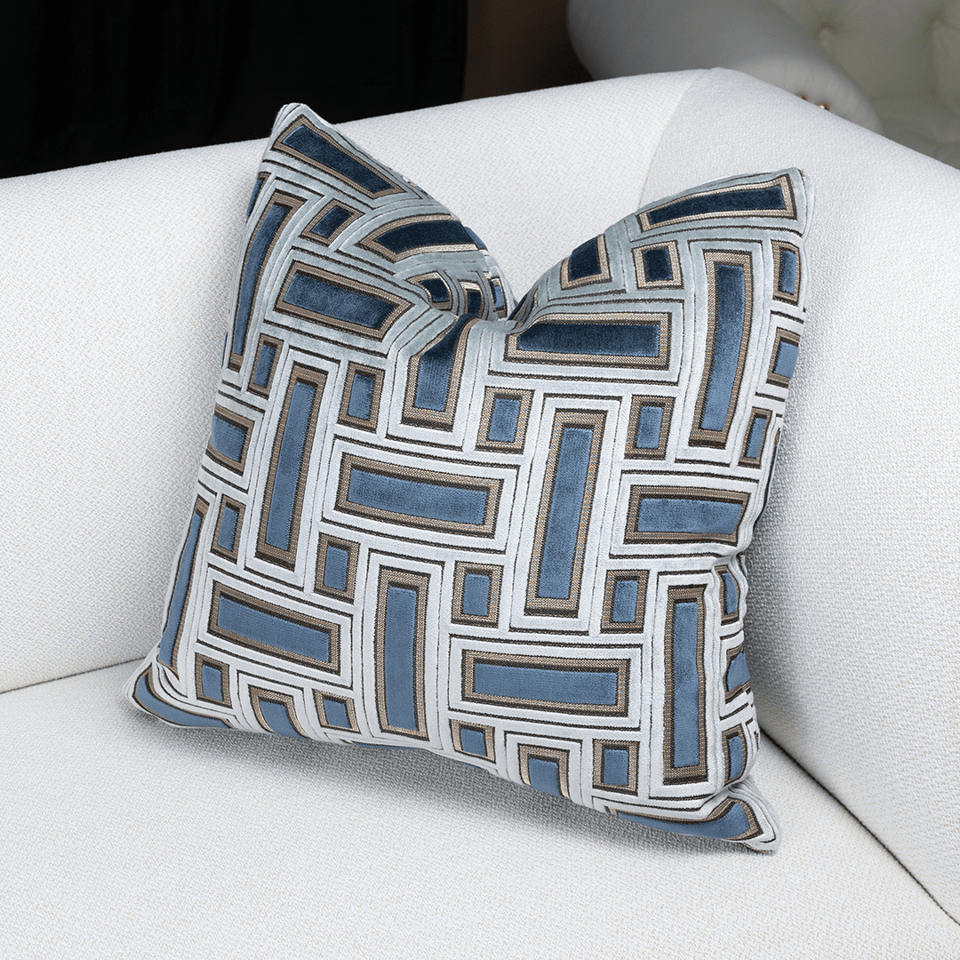 Lattice Cut Velvet Throw Pillow