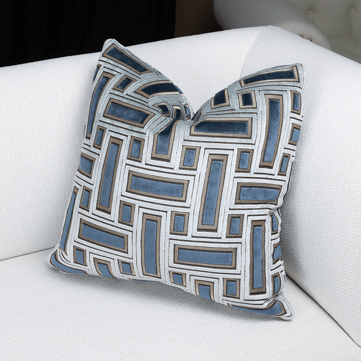 Lattice Cut Velvet Throw Pillow