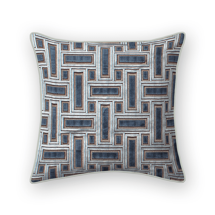 Lattice Cut Velvet Throw Pillow