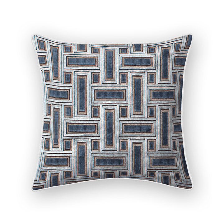 Lattice Cut Velvet Throw Pillow
