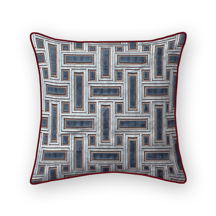 Lattice Cut Velvet Throw Pillow