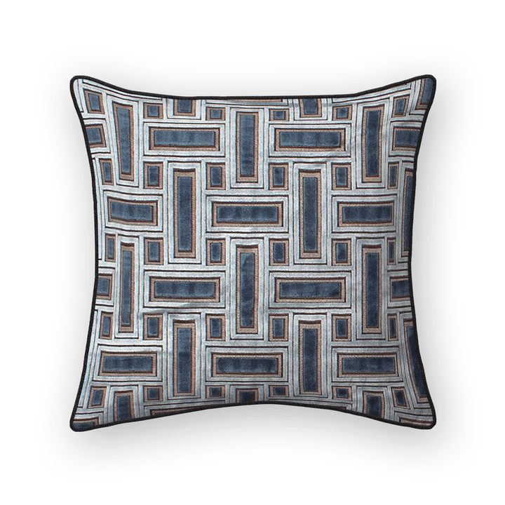 Lattice Cut Velvet Throw Pillow