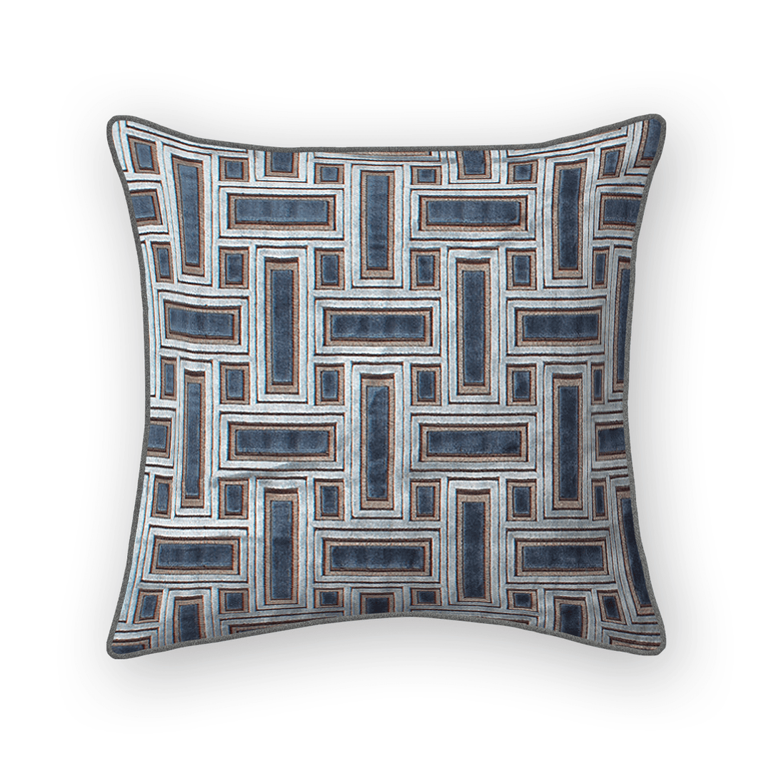 Lattice Cut Velvet Throw Pillow