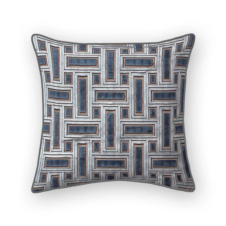 Lattice Cut Velvet Throw Pillow