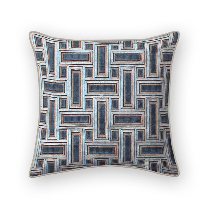 Lattice Cut Velvet Throw Pillow