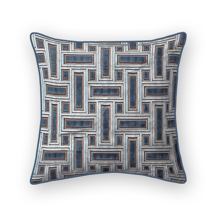 Lattice Cut Velvet Throw Pillow