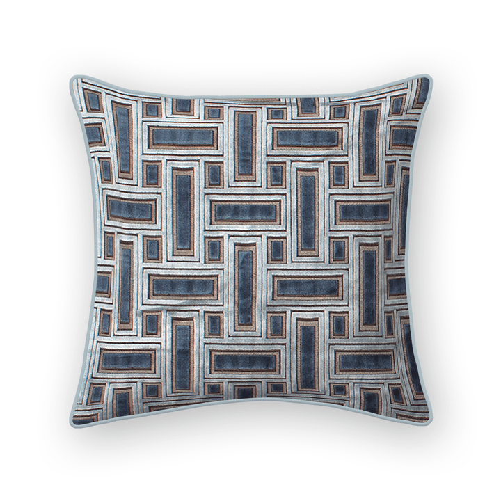 Lattice Cut Velvet Throw Pillow