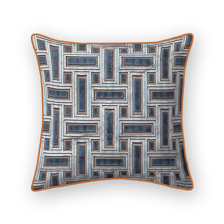 Lattice Cut Velvet Throw Pillow