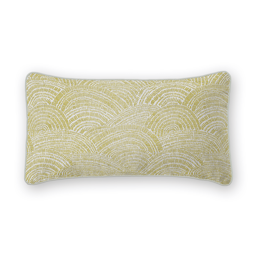 Leaf Swirls / Waves Woven Lumbar Pillow