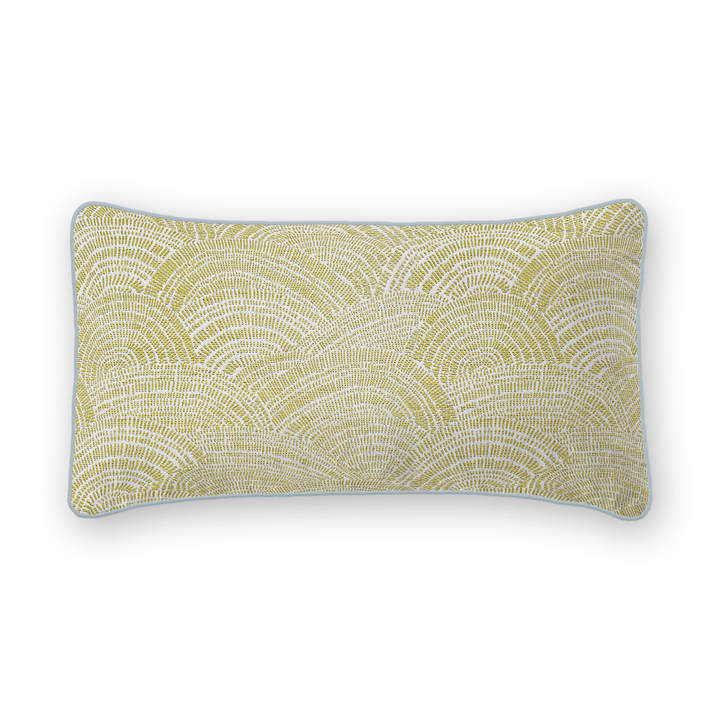 Leaf Swirls / Waves Woven Lumbar Pillow