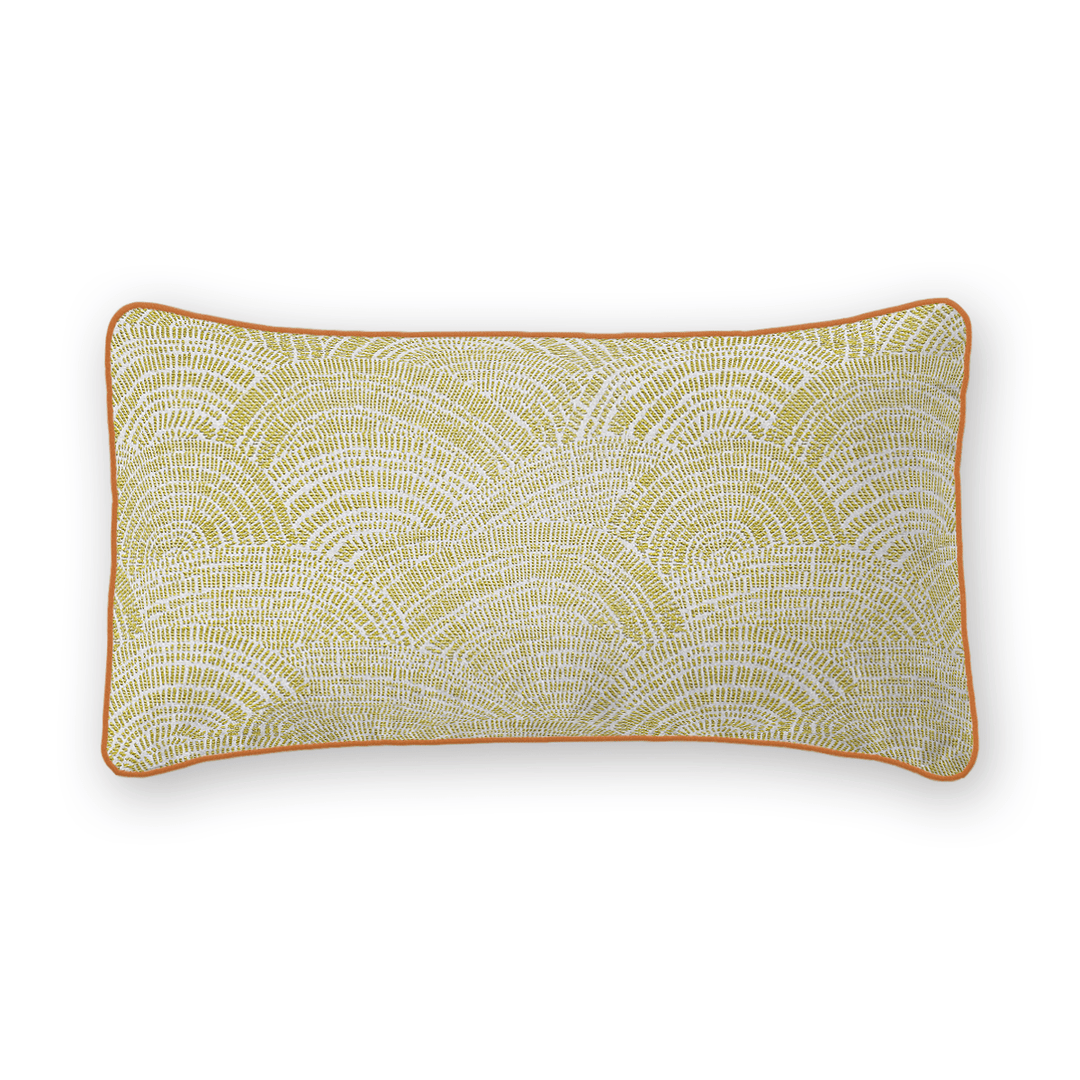 Leaf Swirls / Waves Woven Lumbar Pillow