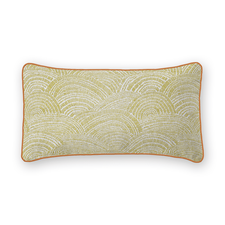 Leaf Swirls / Waves Woven Lumbar Pillow