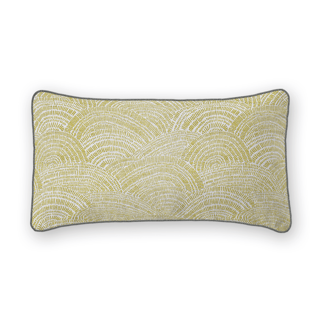 Leaf Swirls / Waves Woven Lumbar Pillow