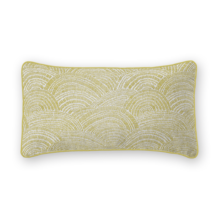 Leaf Swirls / Waves Woven Lumbar Pillow