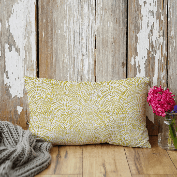 Leaf Swirls / Waves Woven Lumbar Pillow