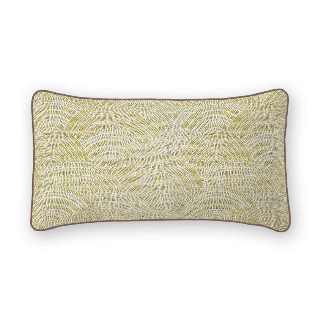 Leaf Swirls / Waves Woven Lumbar Pillow