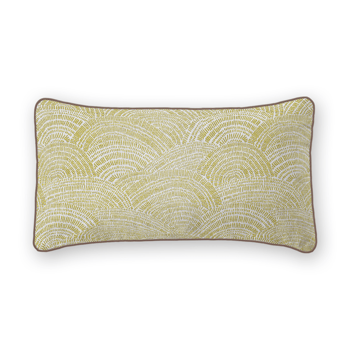Leaf Swirls / Waves Woven Lumbar Pillow