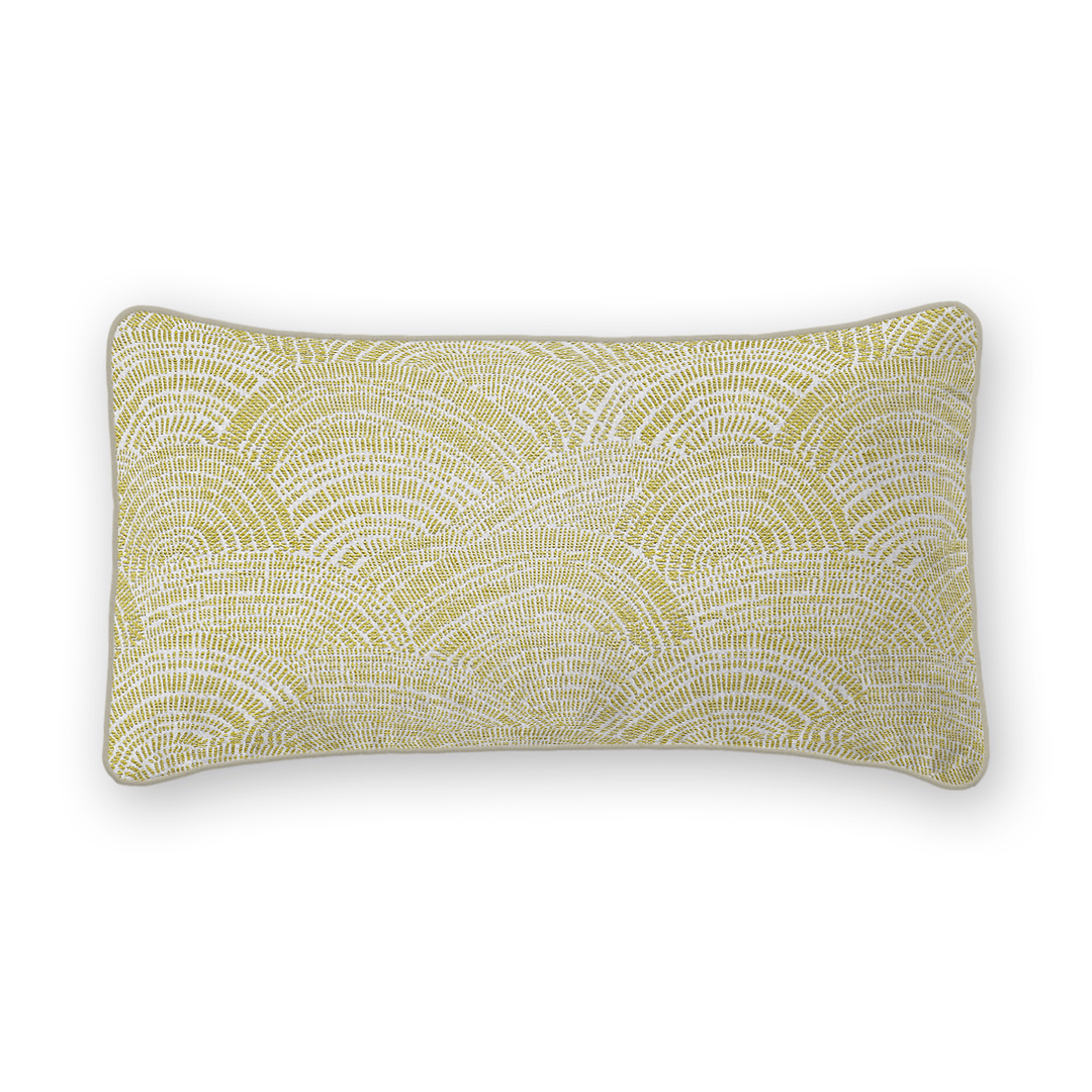 Leaf Swirls / Waves Woven Lumbar Pillow