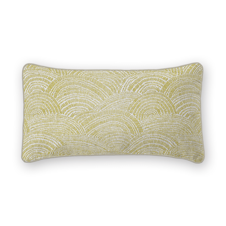Leaf Swirls / Waves Woven Lumbar Pillow
