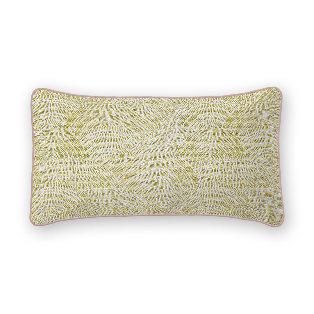 Leaf Swirls / Waves Woven Lumbar Pillow