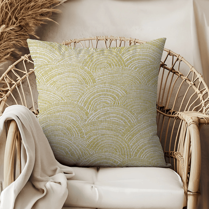 Leaf Swirls / Waves Woven Throw Pillow