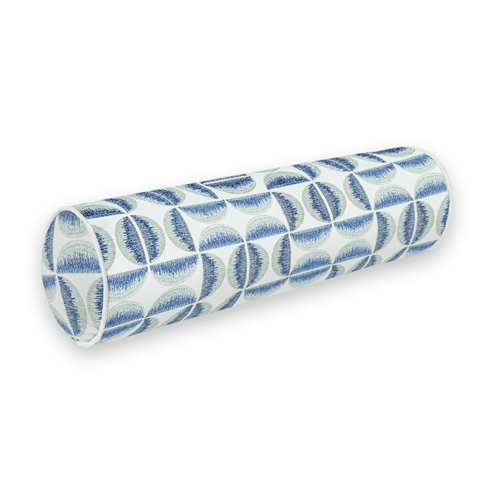 Light Geometric Embroidered Bolster Pillow