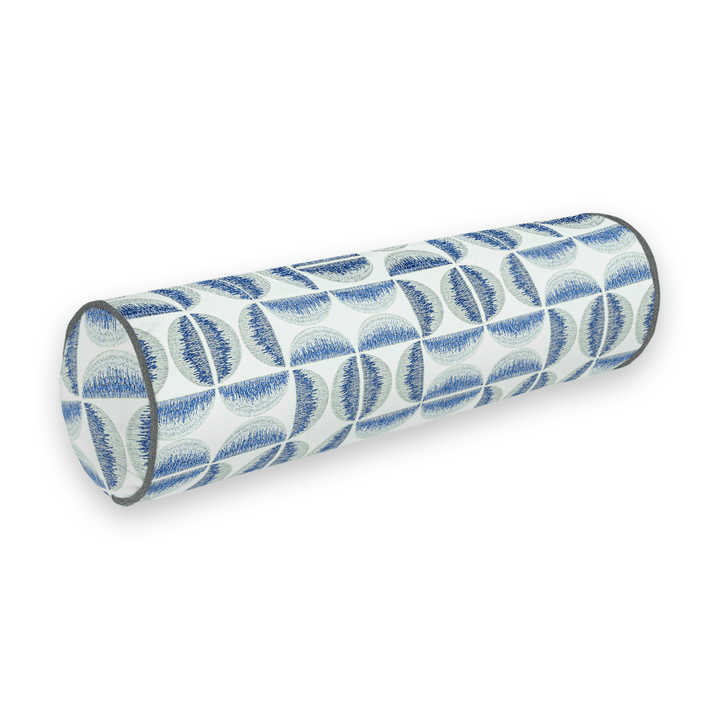 Light Geometric Embroidered Bolster Pillow