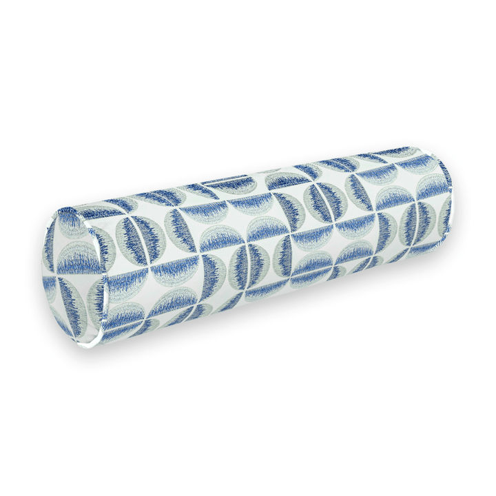 Light Geometric Embroidered Bolster Pillow